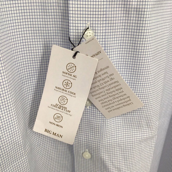 Gold Label Round Tree & York No-Iron Button-Down Check Shirt NWT Size 19-36/37 - Picture 7 of 9